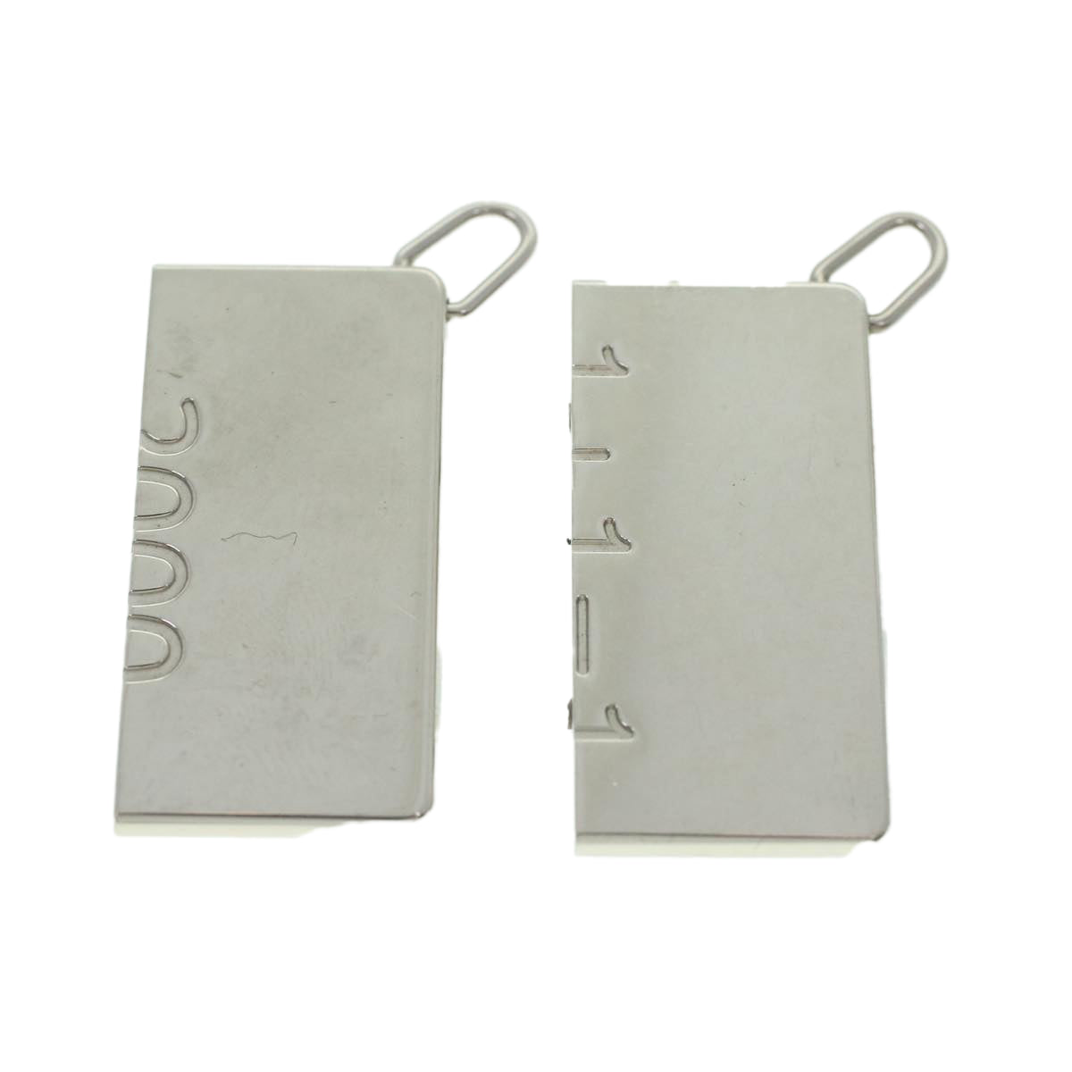 HERMES Necklace Charm Metal 2 Set Silver Auth am3985