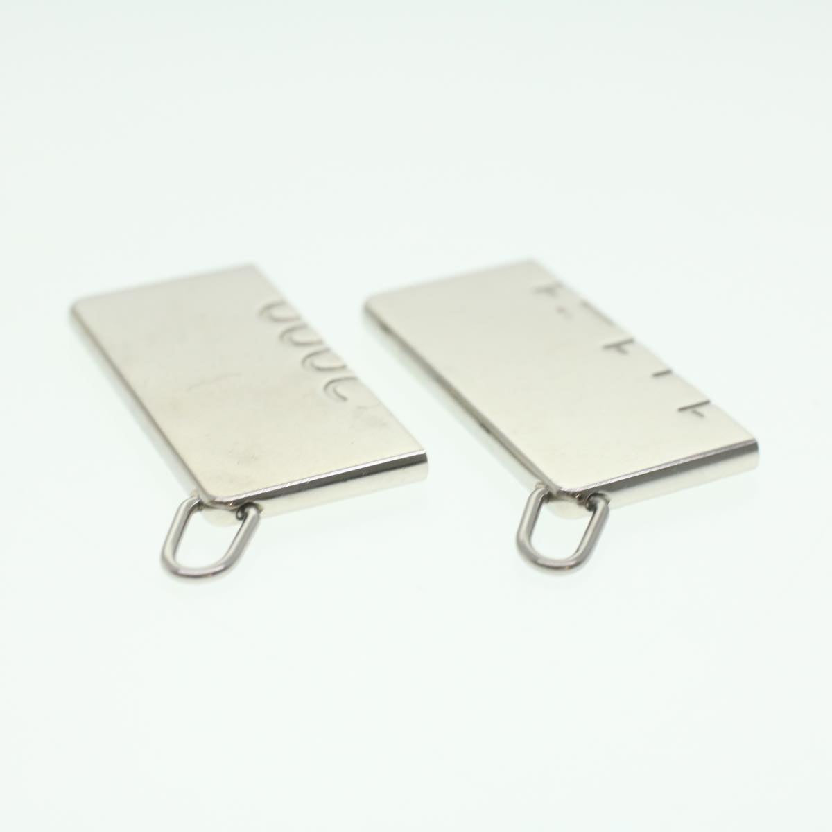 HERMES Necklace Charm Metal 2 Set Silver Auth am3985