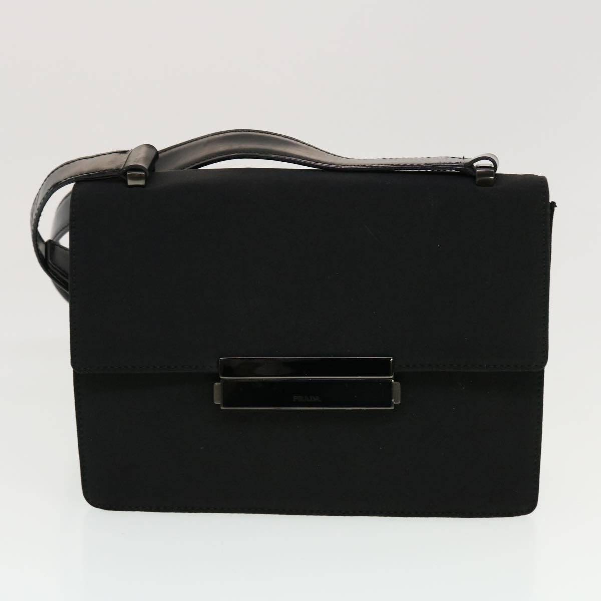 PRADA Shoulder Bag Hand Bag Leather Nylon 3 Set Black Gray Auth am4509