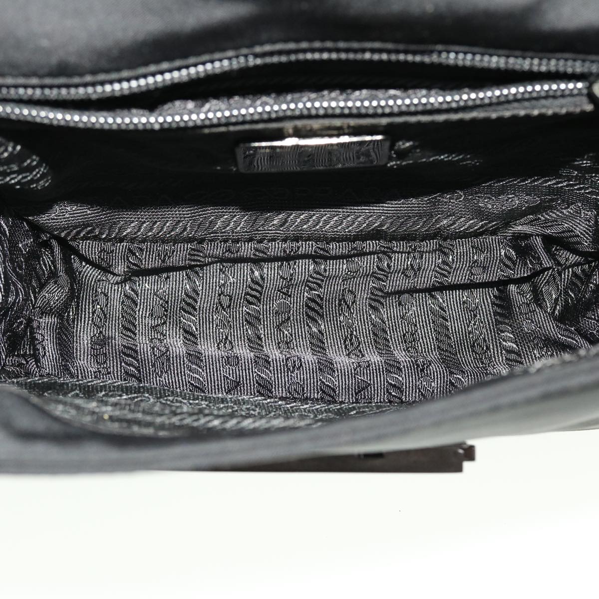 PRADA Shoulder Bag Hand Bag Leather Nylon 3 Set Black Gray Auth am4509