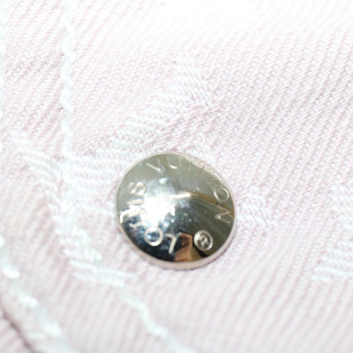 LOUIS VUITTON Monogram Denim Capri Pants 38 Pink LV Auth am4578M