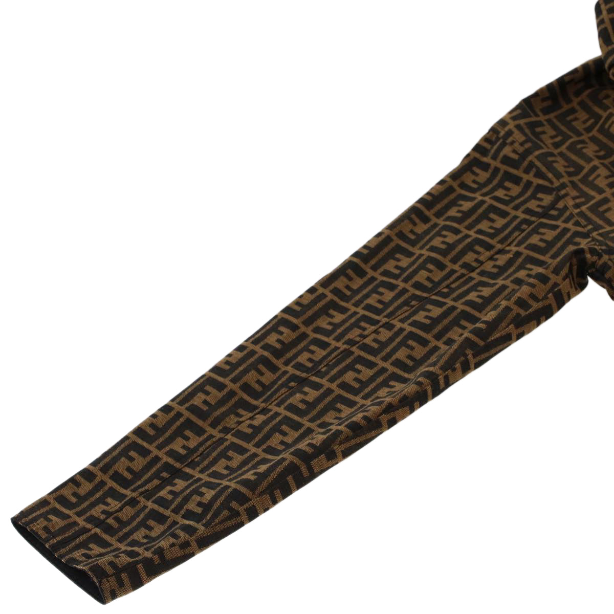 FENDI Zucca Canvas Jacket Black Brown Auth am4620M