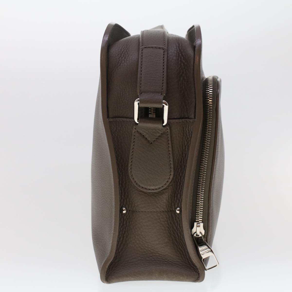 LOUIS VUITTON Naxos Shoulder Bag Leather Gray LV Auth am4782