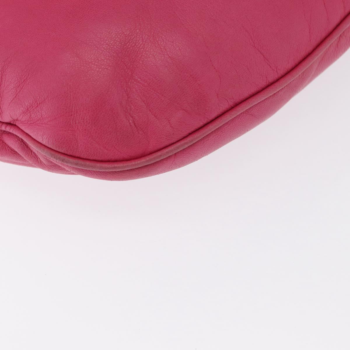 Miu Miu Hand Bag Leather Pink Gold Auth am4820