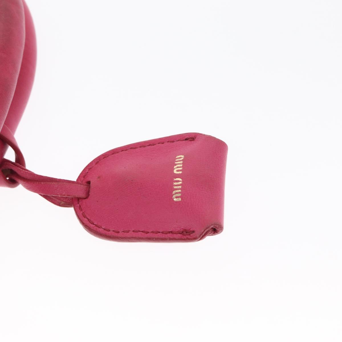 Miu Miu Hand Bag Leather Pink Gold Auth am4820