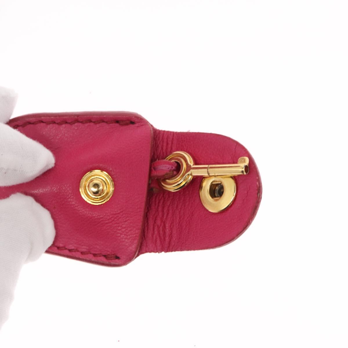 Miu Miu Hand Bag Leather Pink Gold Auth am4820