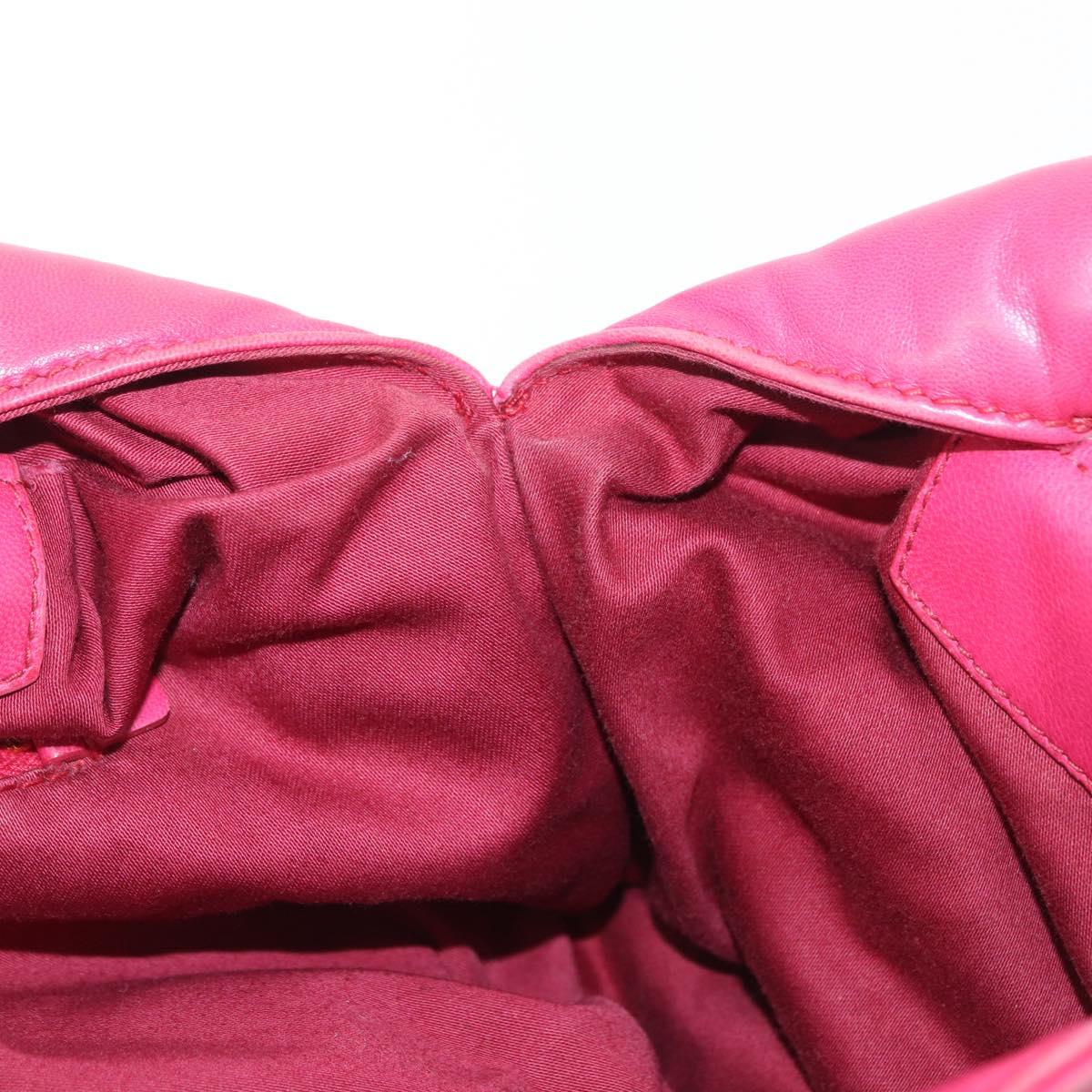 Miu Miu Hand Bag Leather Pink Gold Auth am4820