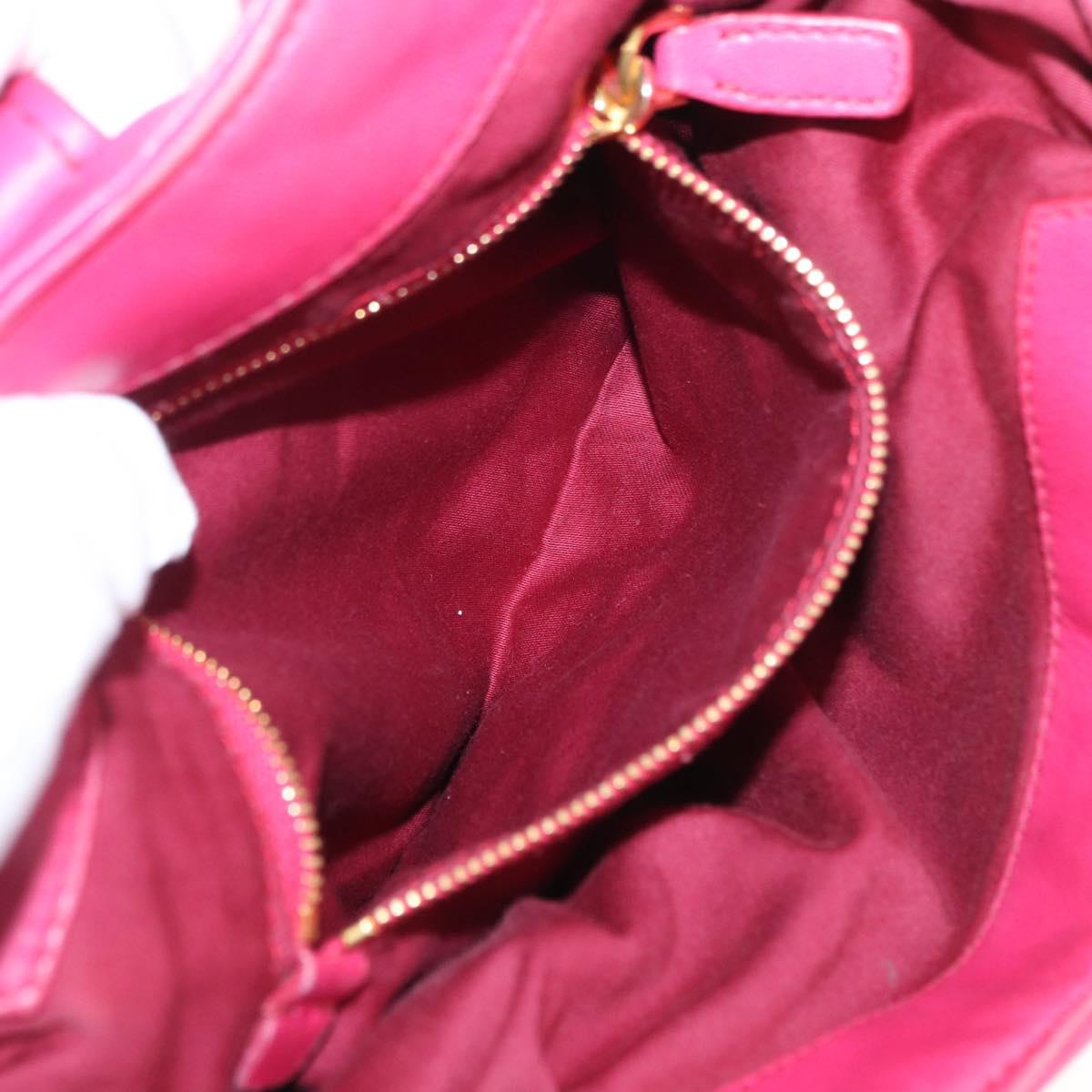 Miu Miu Hand Bag Leather Pink Gold Auth am4820