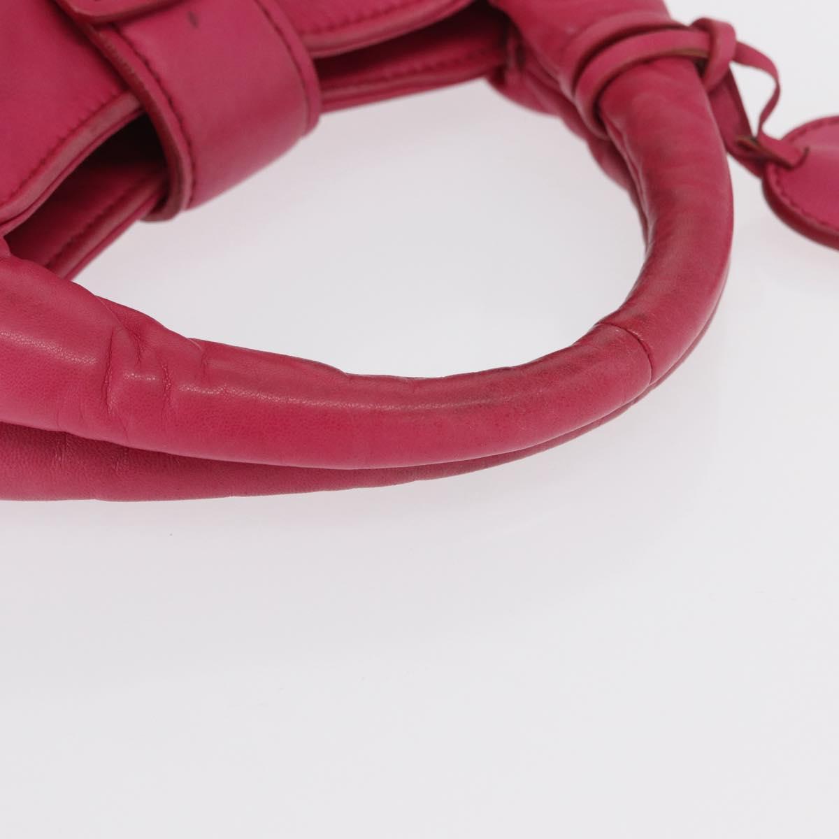 Miu Miu Hand Bag Leather Pink Gold Auth am4820