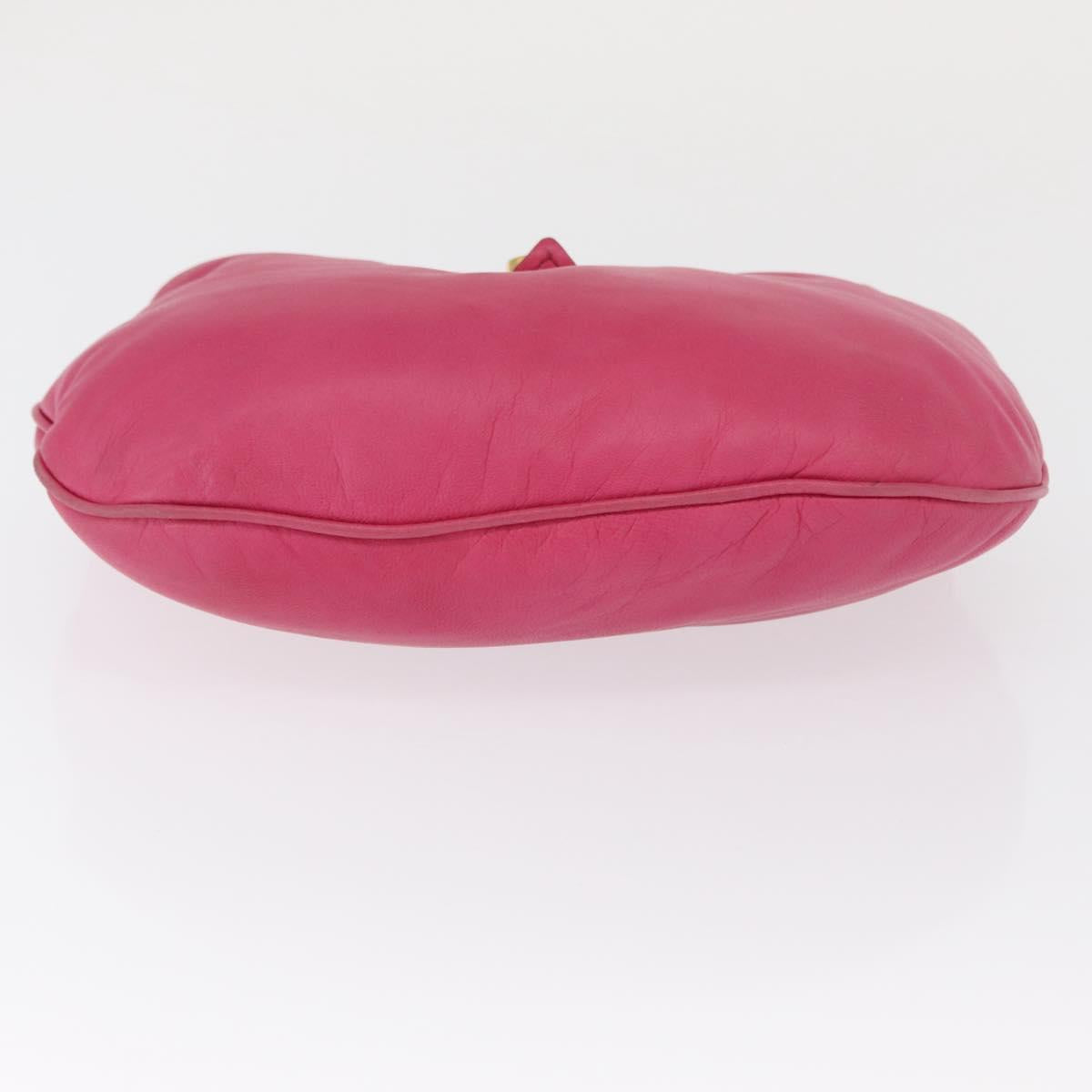 Miu Miu Hand Bag Leather Pink Gold Auth am4820