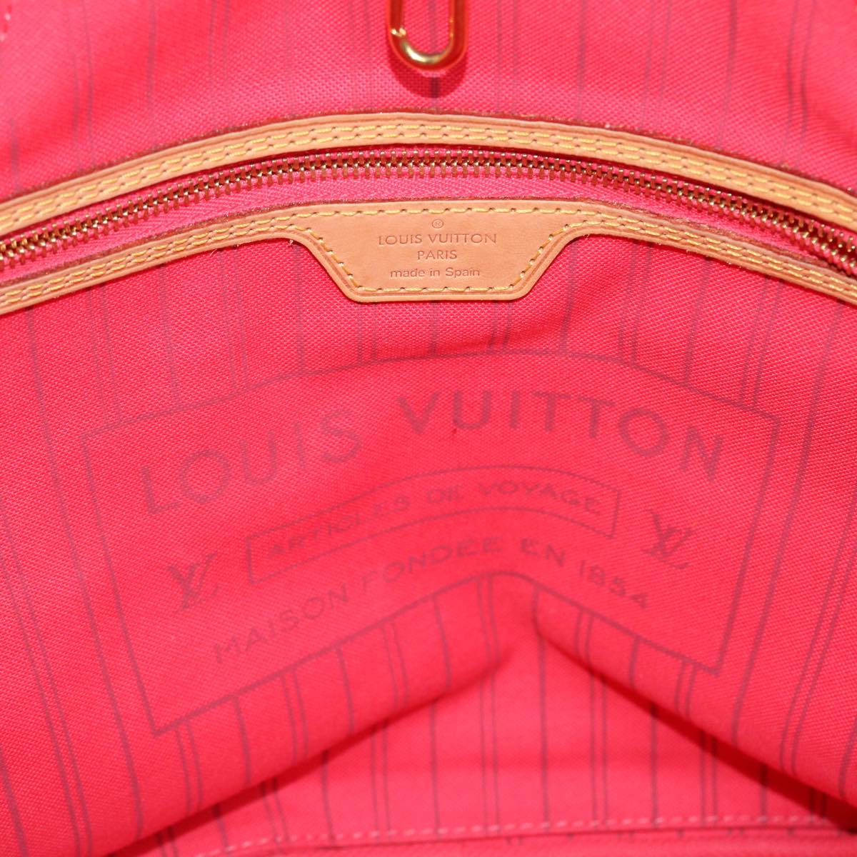 LOUIS VUITTON Monogram V line Neverfull MM Tote Bag Pink M41602 LV Auth am4905