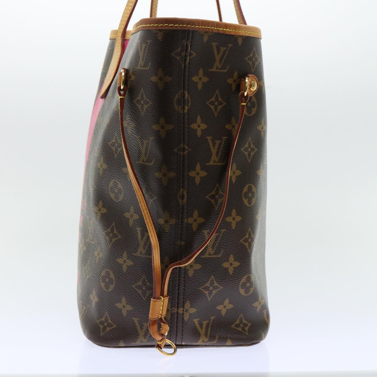 LOUIS VUITTON Monogram V line Neverfull MM Tote Bag Pink M41602 LV Auth am4905