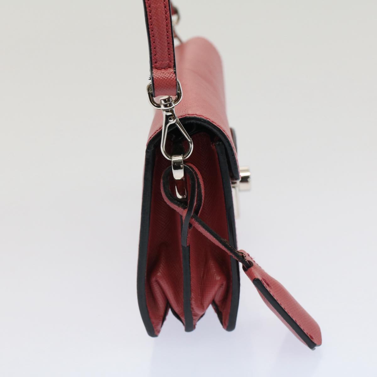 PRADA Mini Hand Bag Safiano leather 2way Pink Auth am4942V
