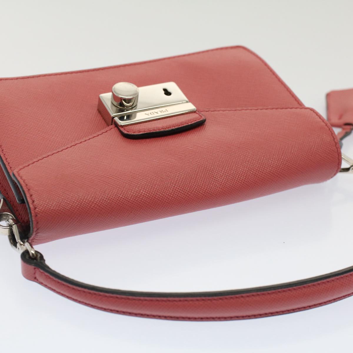 PRADA Mini Hand Bag Safiano leather 2way Pink Auth am4942V