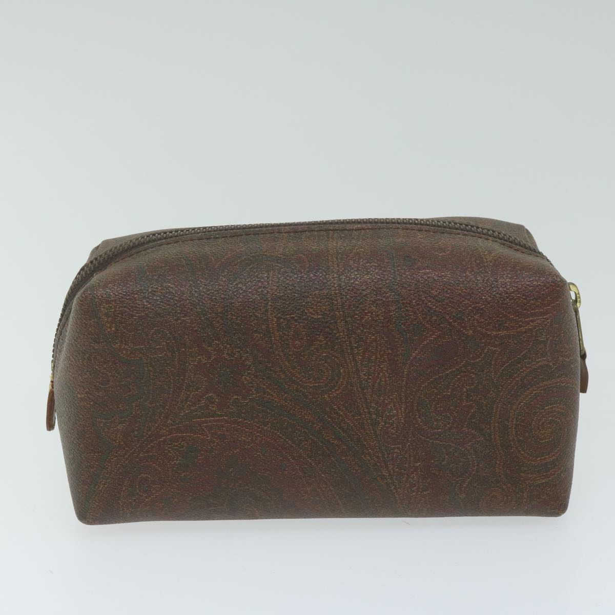 ETRO Pouch Shoulder Bag PVC 2 Set Brown Red Auth am5330