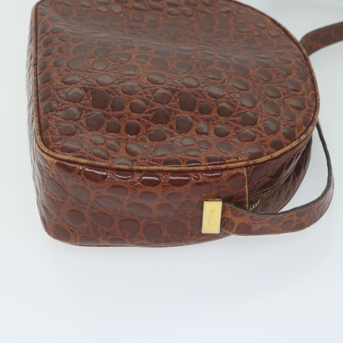 Salvatore Ferragamo Shoulder Bag PVC 2 Set Brown Red Auth am5331