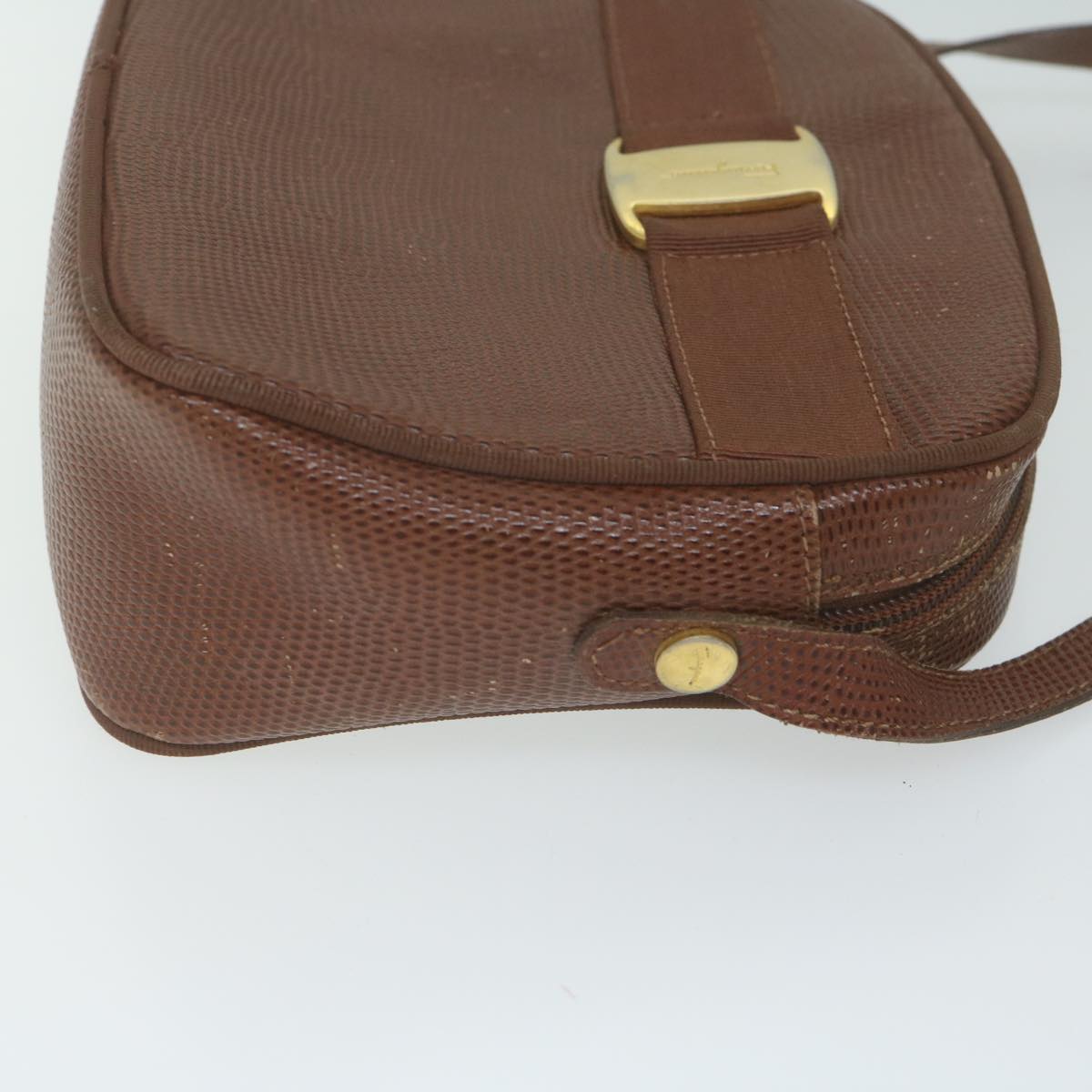 Salvatore Ferragamo Shoulder Bag PVC 2 Set Brown Red Auth am5331