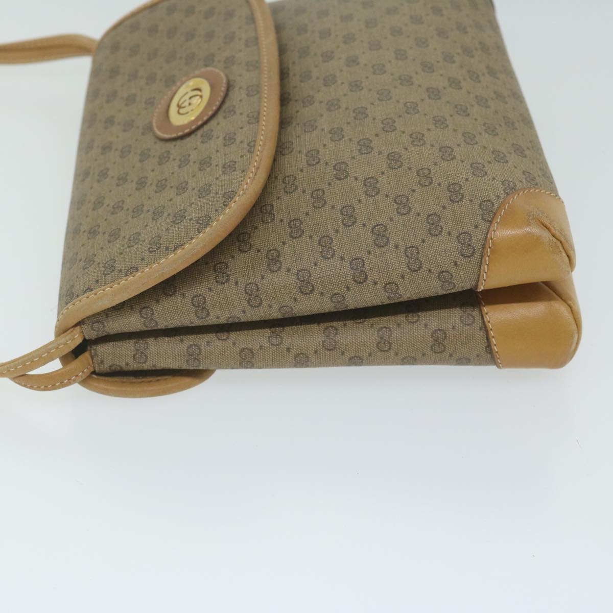 GUCCI Micro GG Supreme Shoulder Bag PVC Leather Beige 007 49 5548 Auth am5530