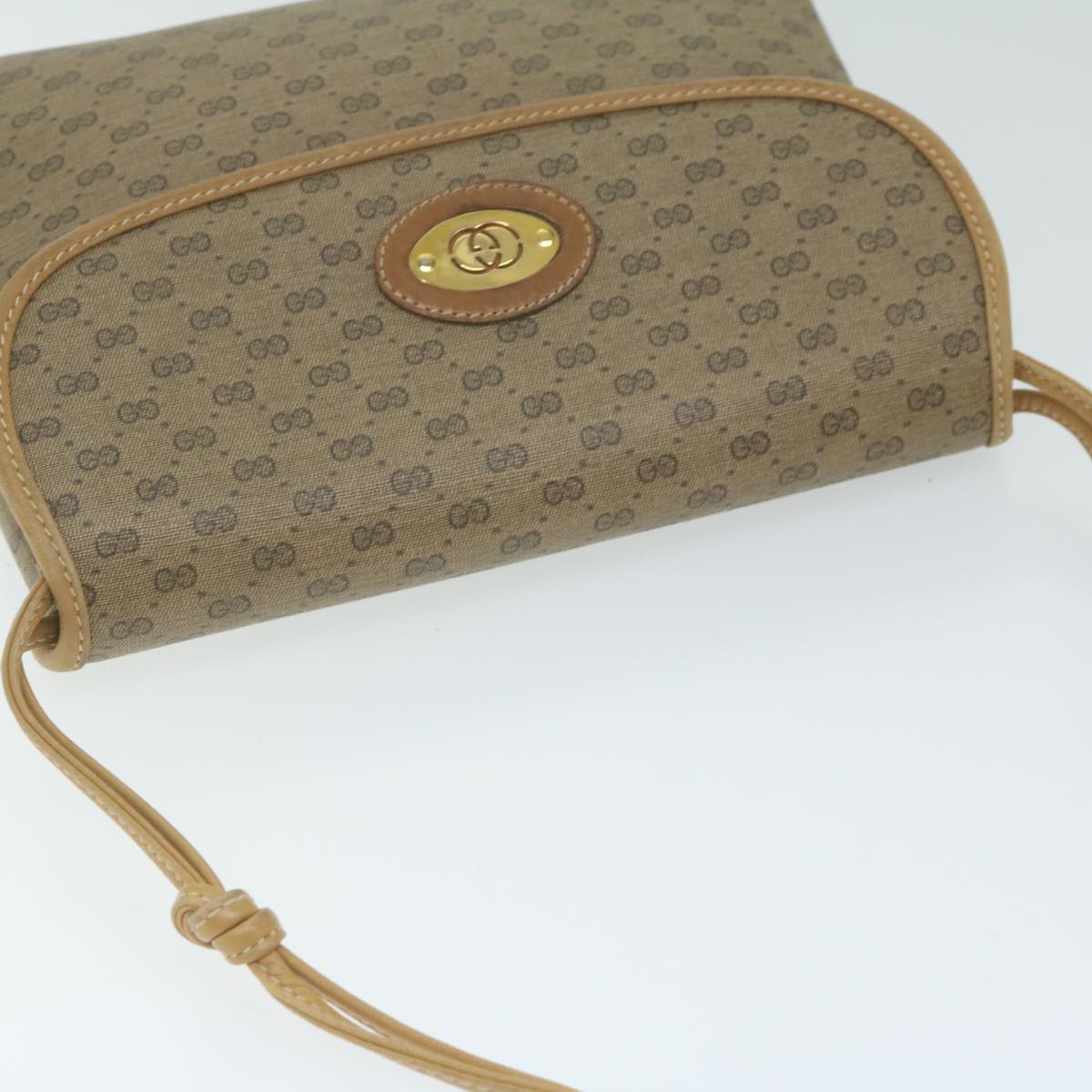 GUCCI Micro GG Supreme Shoulder Bag PVC Leather Beige 007 49 5548 Auth am5530