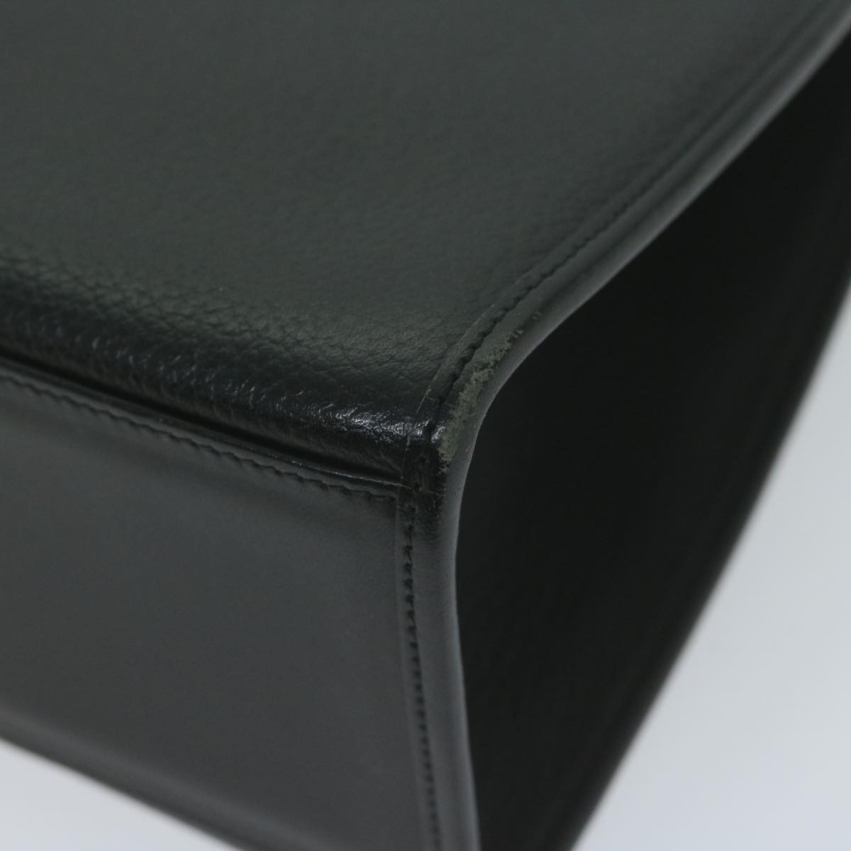 Burberrys Hand Bag Leather Black Auth am5643
