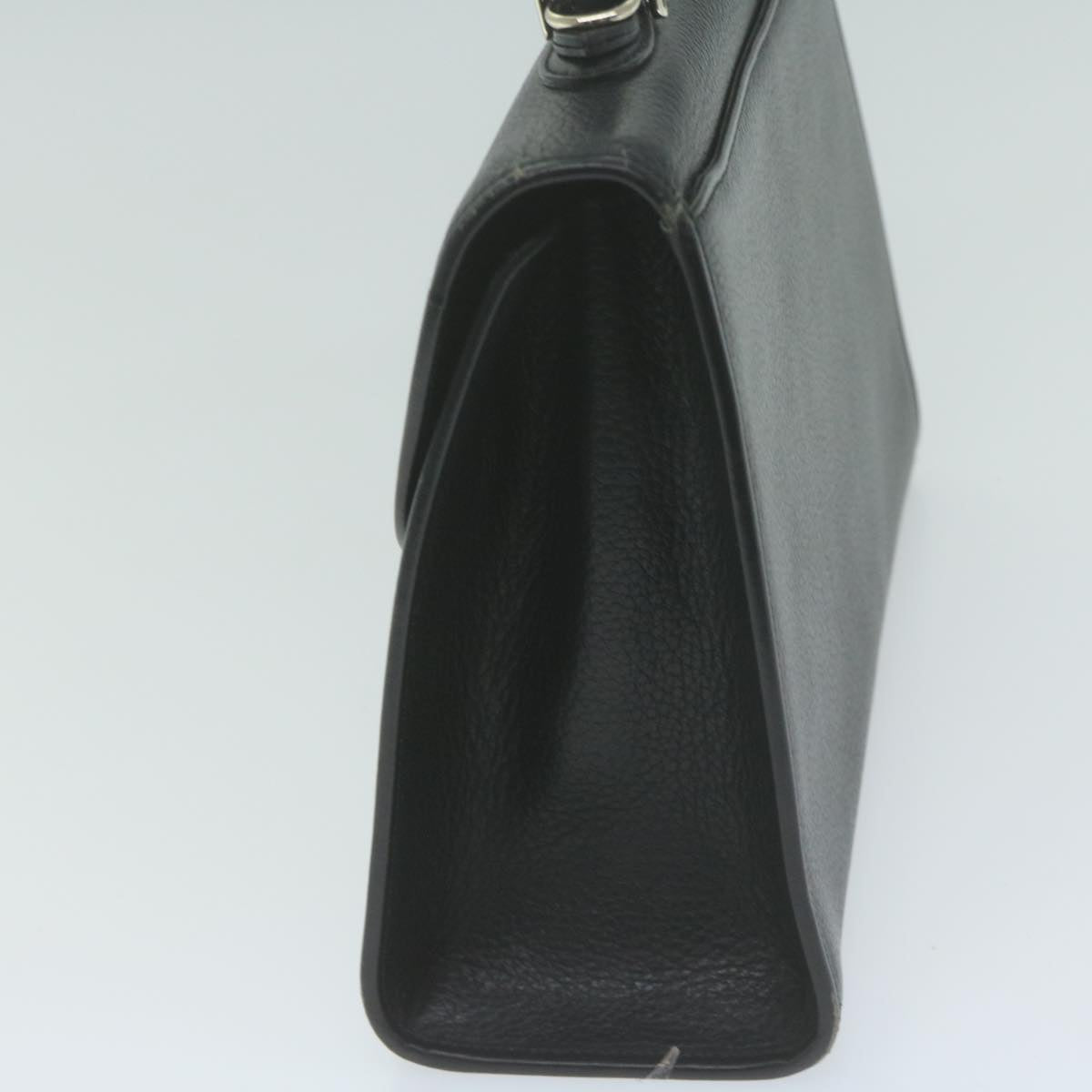 Burberrys Hand Bag Leather Black Auth am5643