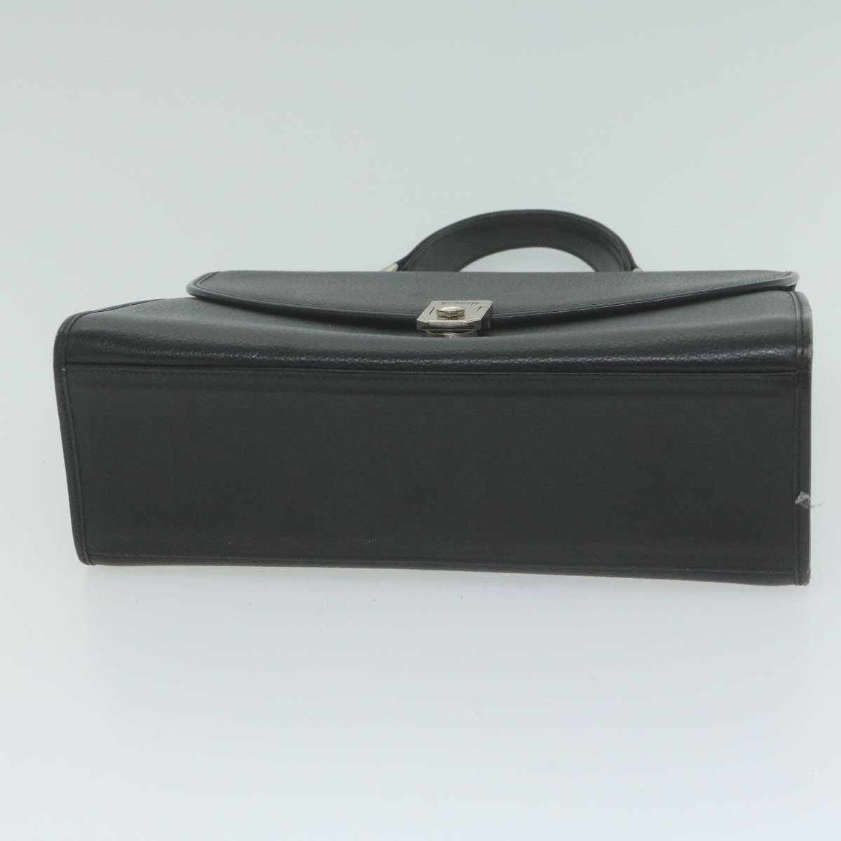 Burberrys Hand Bag Leather Black Auth am5643