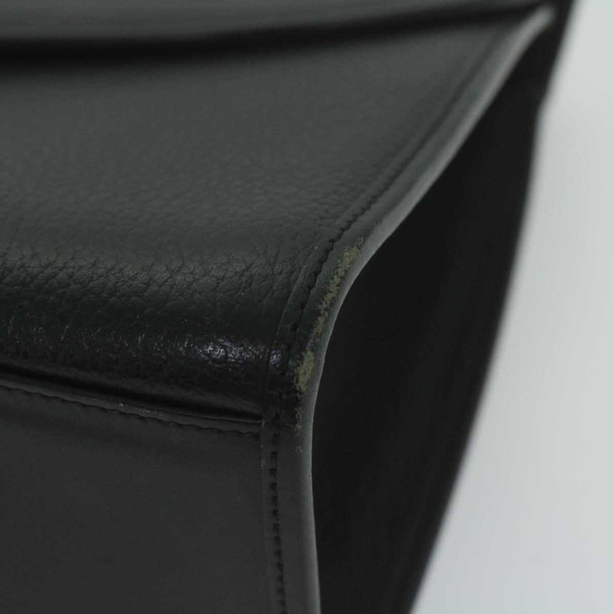 Burberrys Hand Bag Leather Black Auth am5643