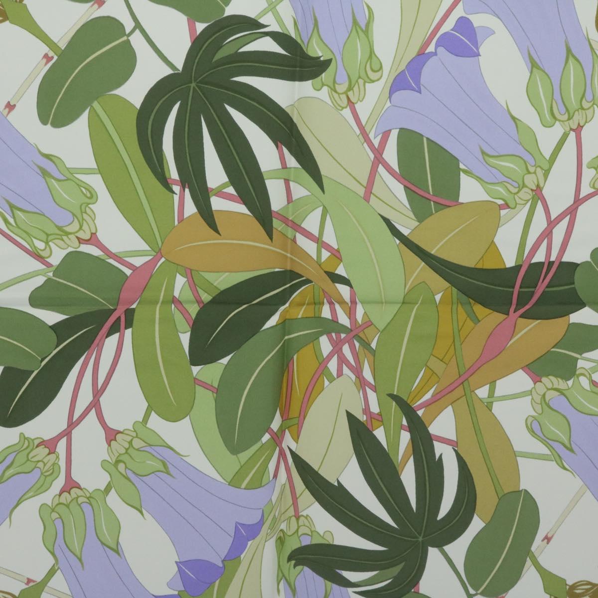 HERMES Carre 90 Flora Graeca Scarf Silk Beige Multicolor Auth am5676