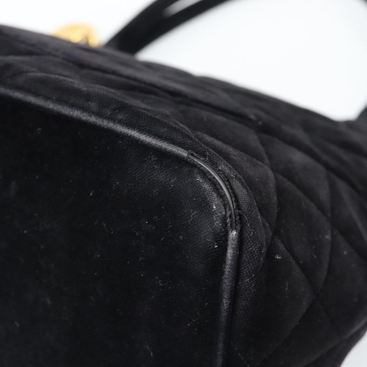 CHANEL Materasse Tote Bag Velor Standard Black CC Auth am5812