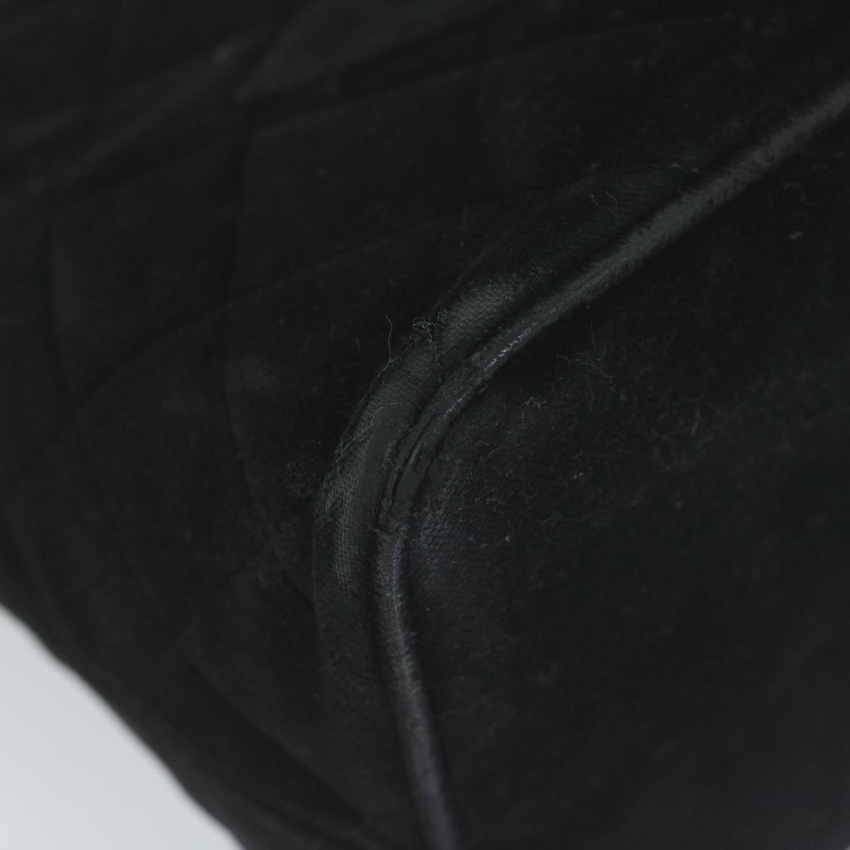 CHANEL Materasse Tote Bag Velor Standard Black CC Auth am5812