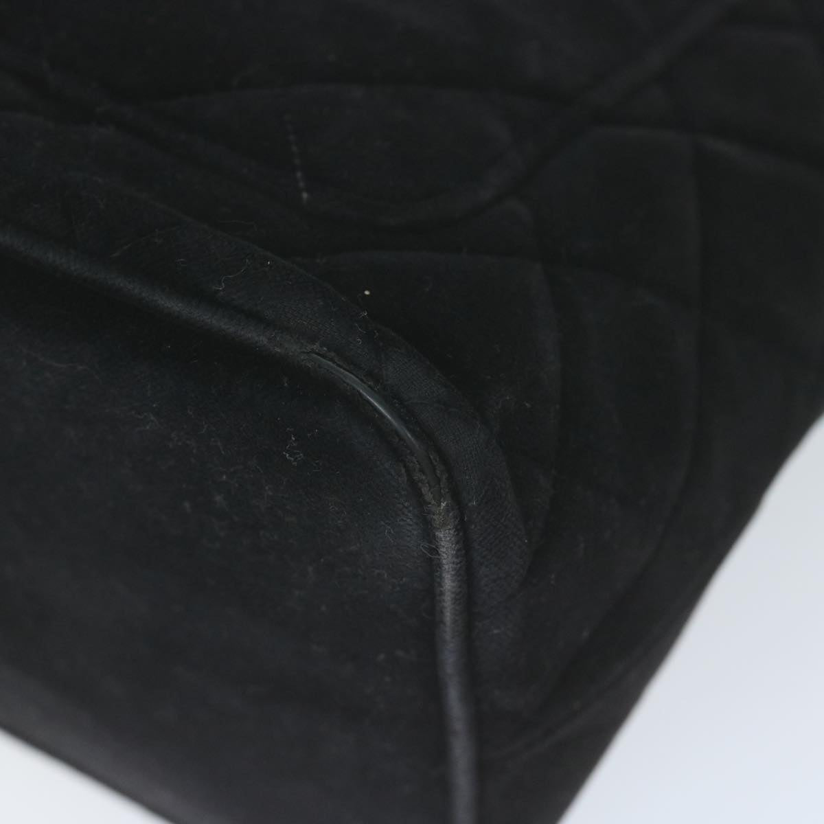 CHANEL Materasse Tote Bag Velor Standard Black CC Auth am5812