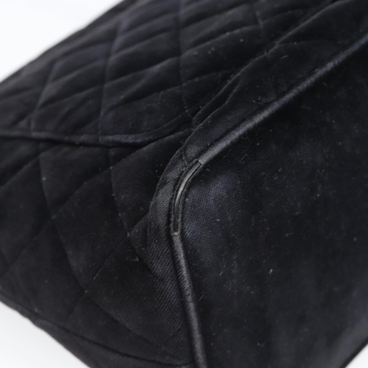 CHANEL Materasse Tote Bag Velor Standard Black CC Auth am5812