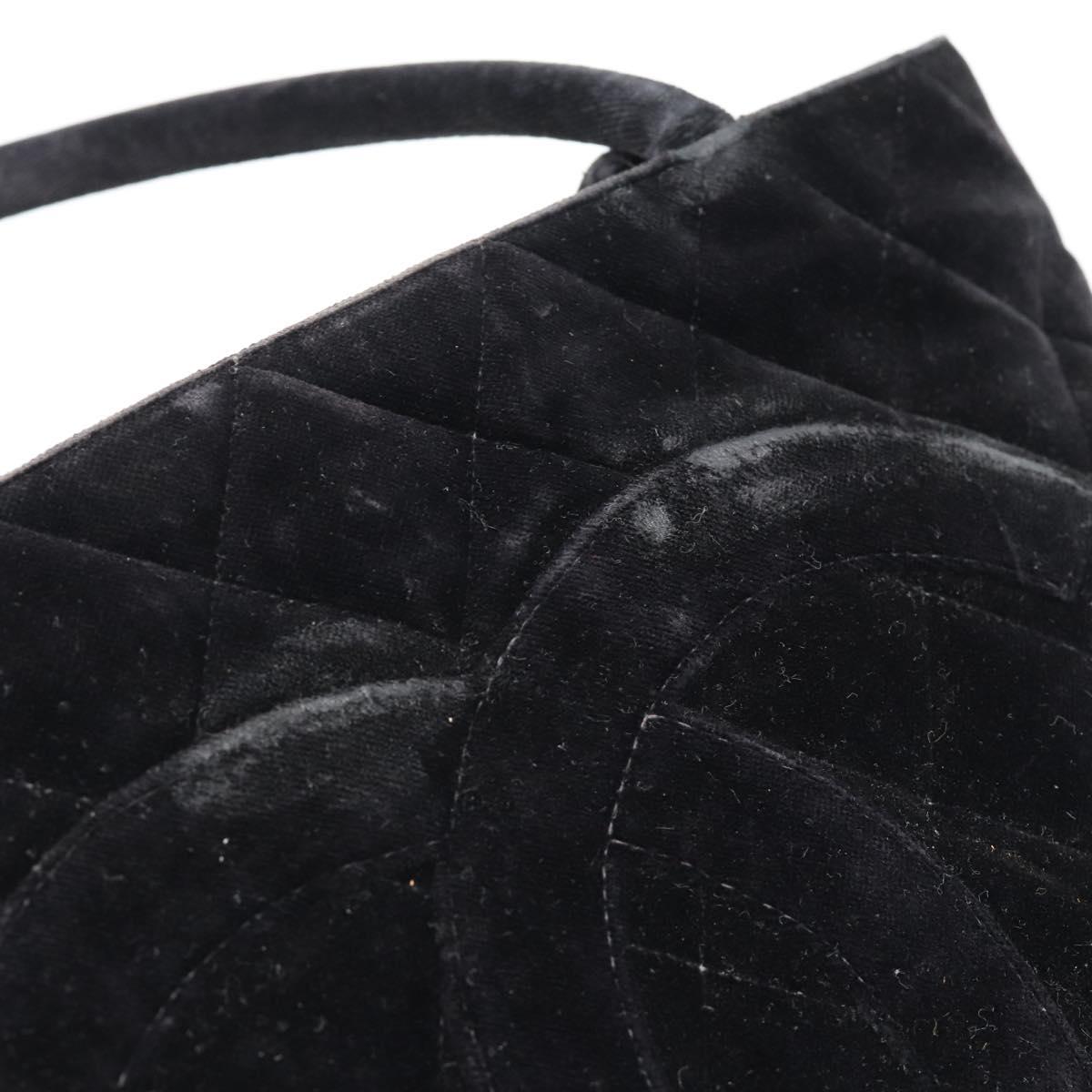 CHANEL Materasse Tote Bag Velor Standard Black CC Auth am5812