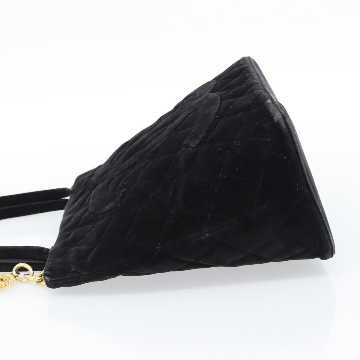 CHANEL Materasse Tote Bag Velor Standard Black CC Auth am5812