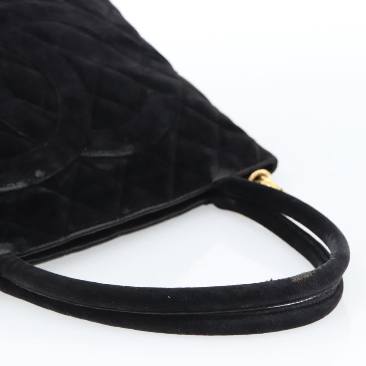CHANEL Materasse Tote Bag Velor Standard Black CC Auth am5812