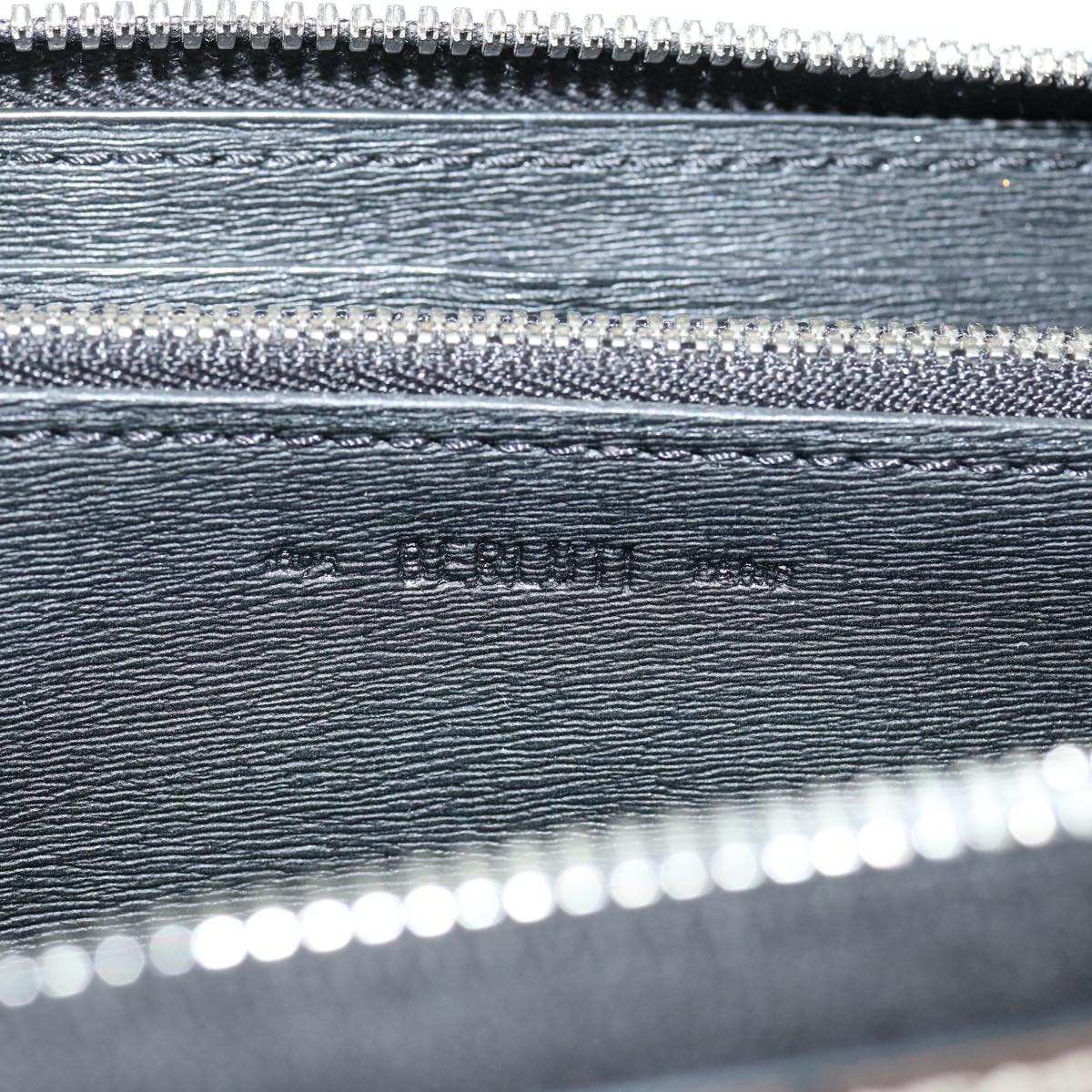 Berluti Calligraphy Long Wallet Leather Brown Auth am5861