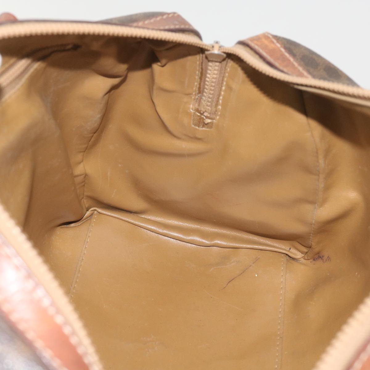 CELINE Macadam Canvas Boston Bag PVC Brown Auth am5885