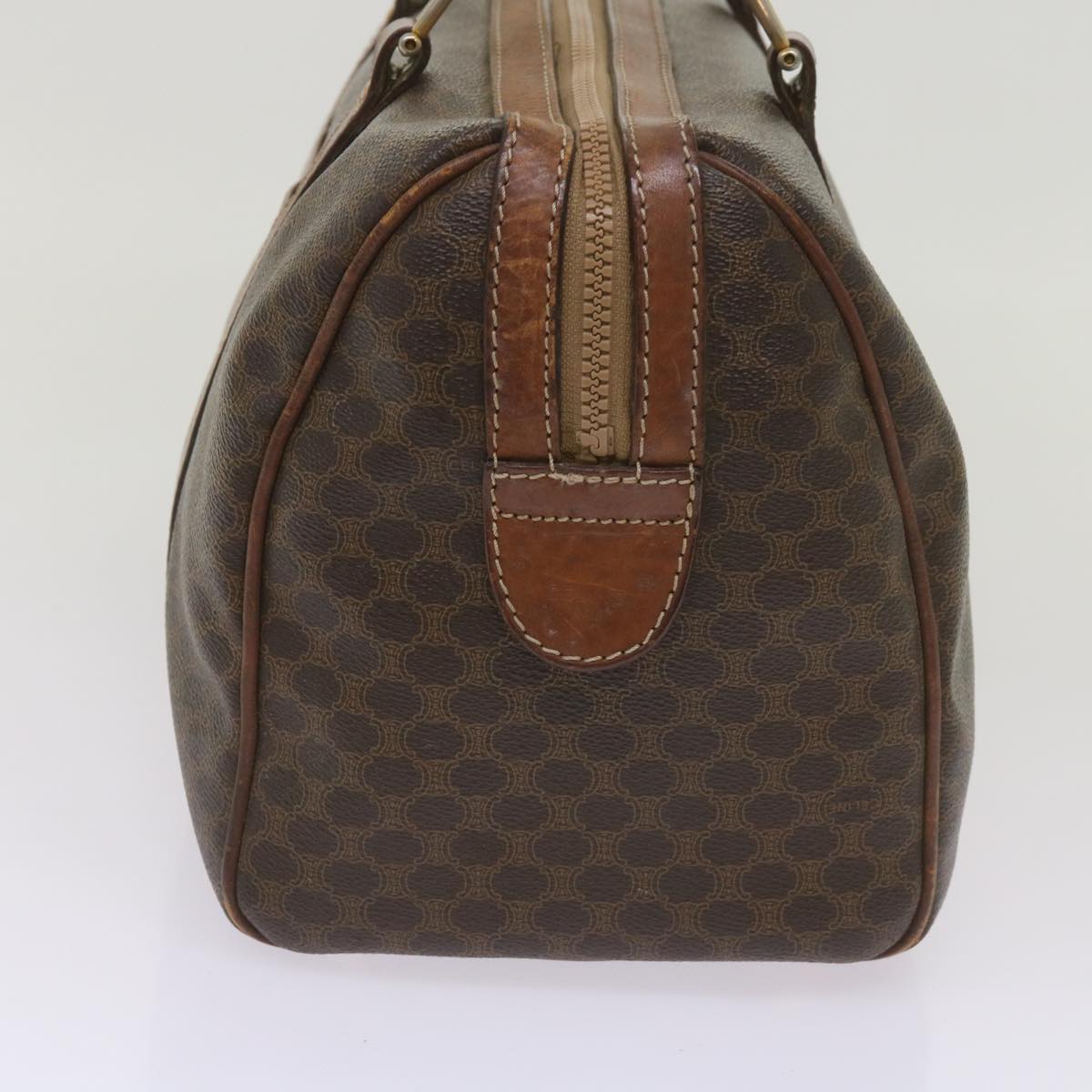 CELINE Macadam Canvas Boston Bag PVC Brown Auth am5885
