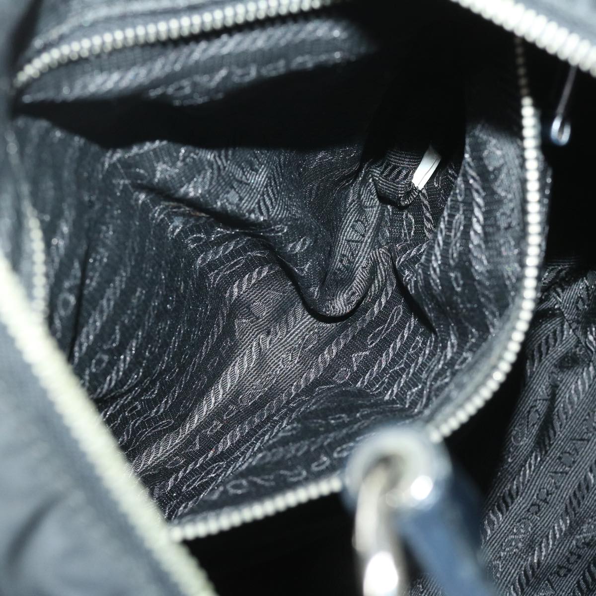 PRADA Shoulder Bag Nylon Black Auth am5930