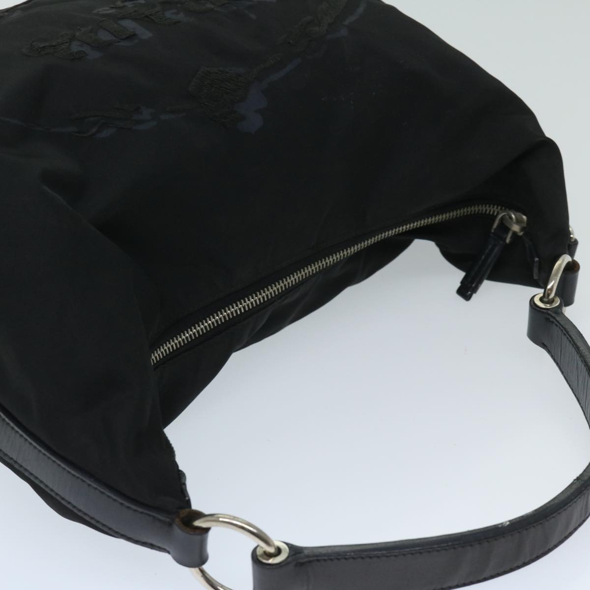 PRADA Shoulder Bag Nylon Black Auth am5930
