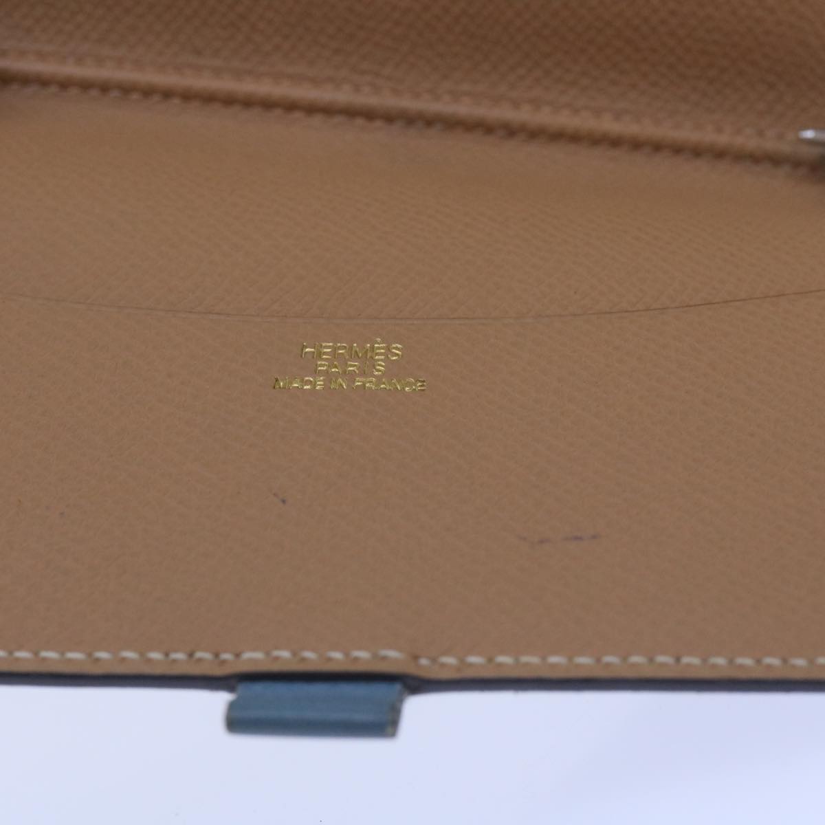 HERMES Agenda GM Day Planner Cover Leather Blue Auth am5960