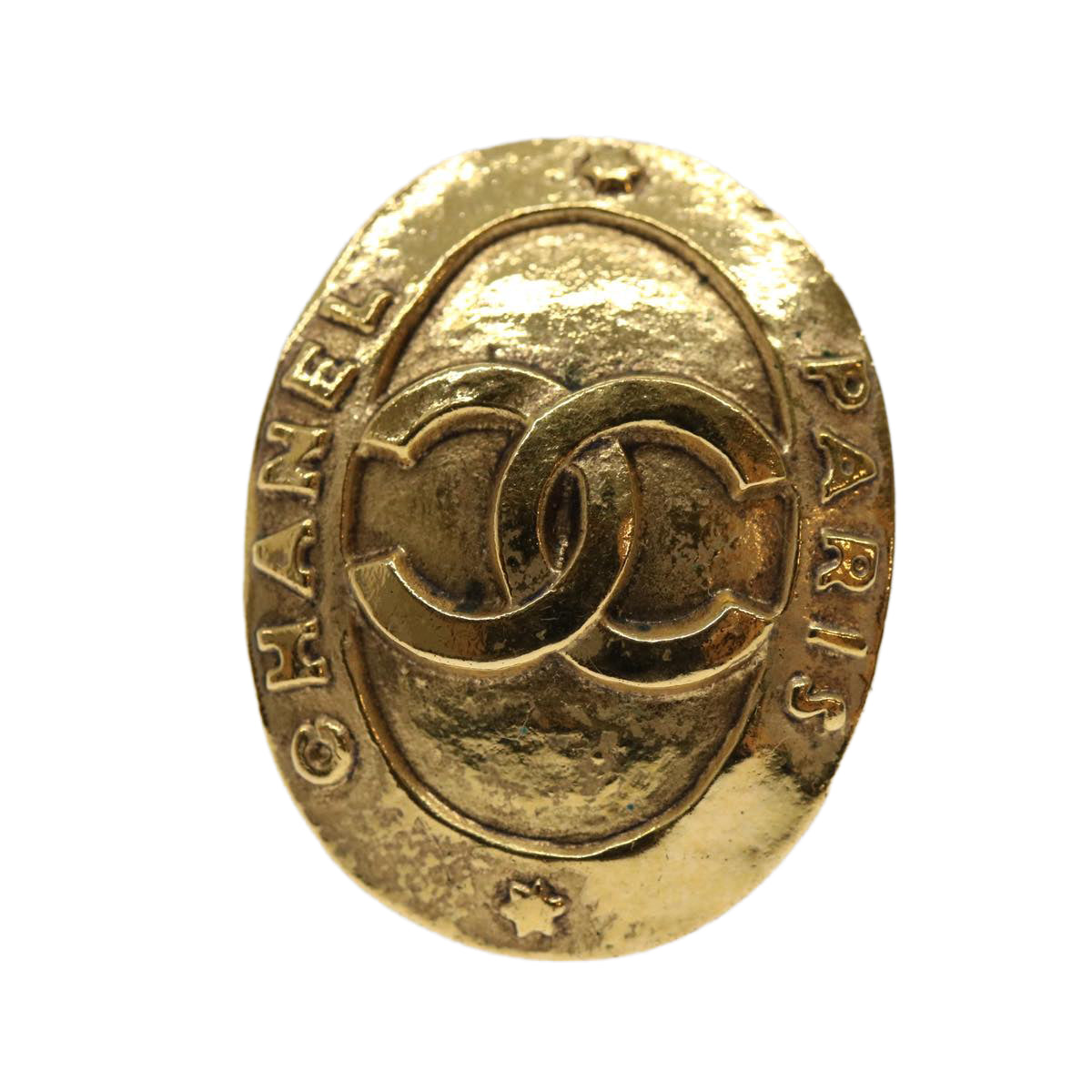 CHANEL Earring Gold CC Auth am5967