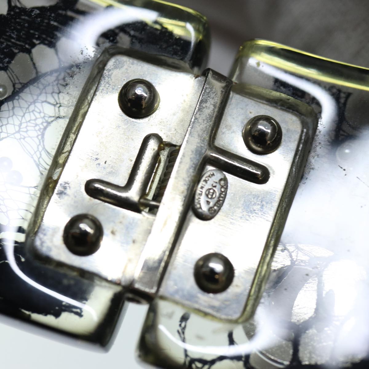 CHANEL COCO Mark Bracelet Black CC Auth am6015