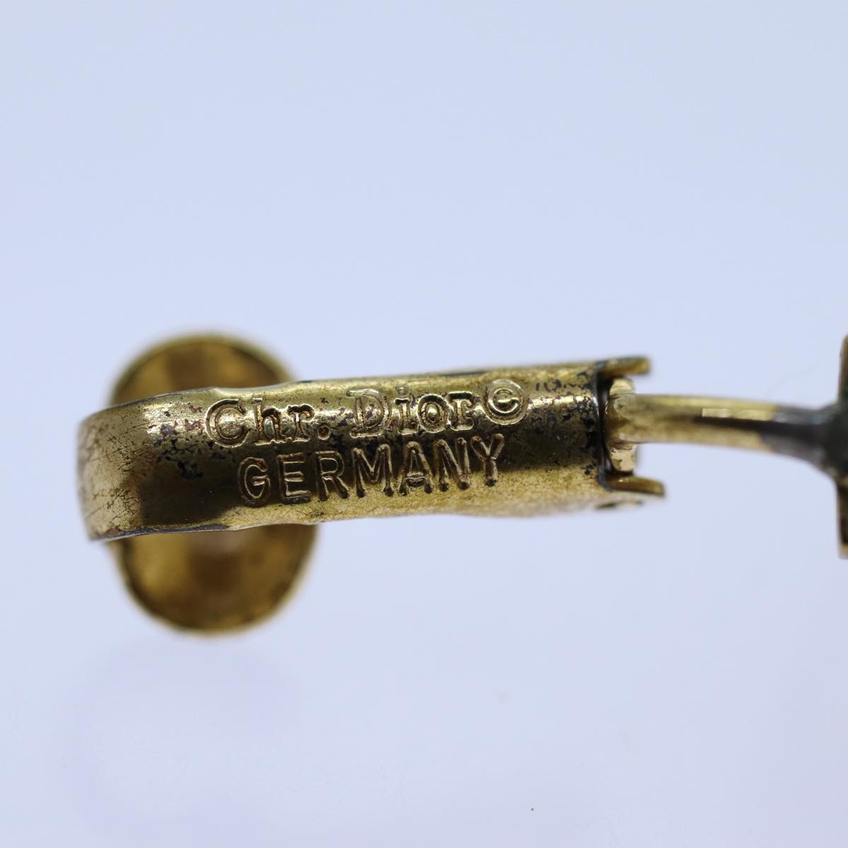 Christian Dior Earring Gold Auth am6078