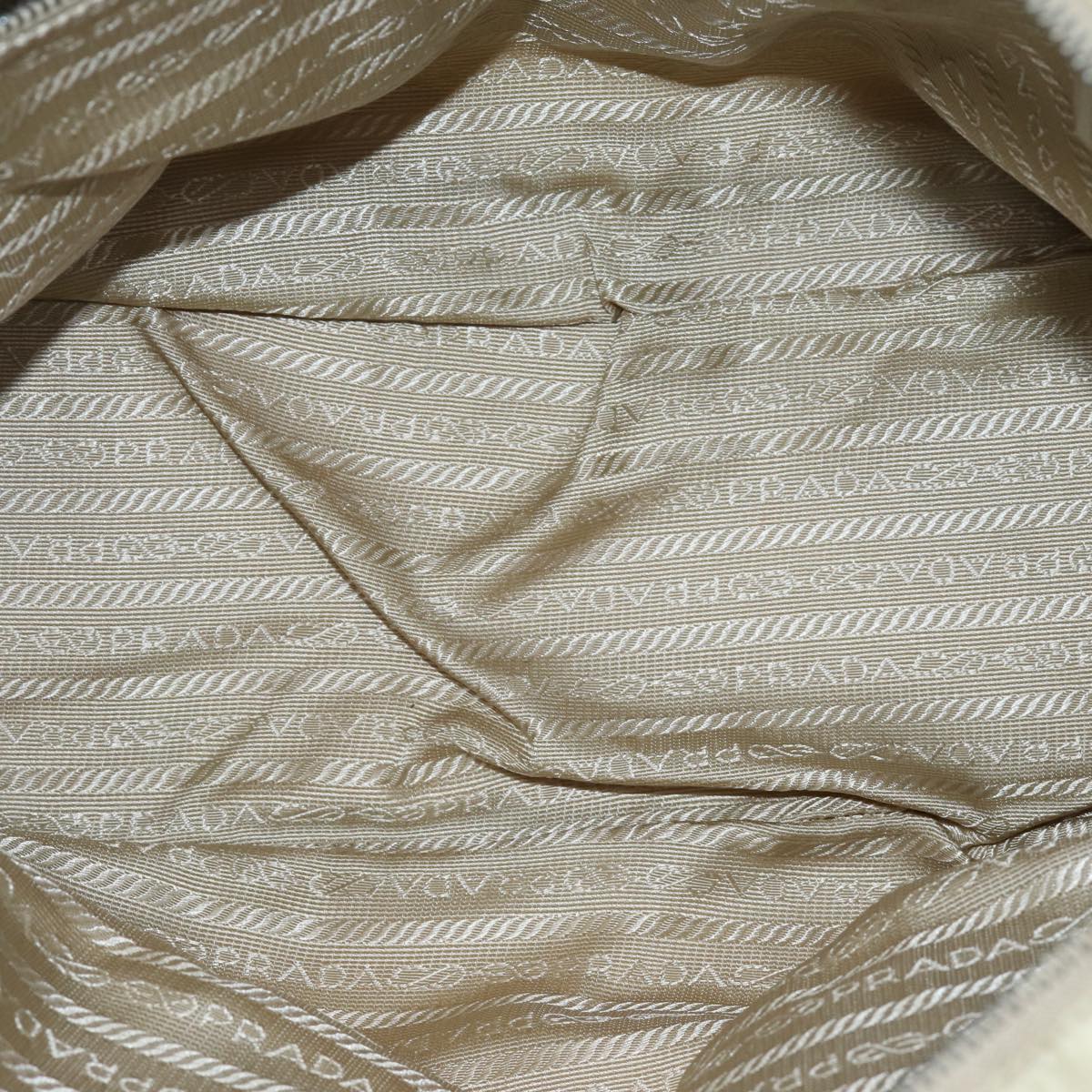PRADA Shoulder Bag Nylon Beige Auth am6097