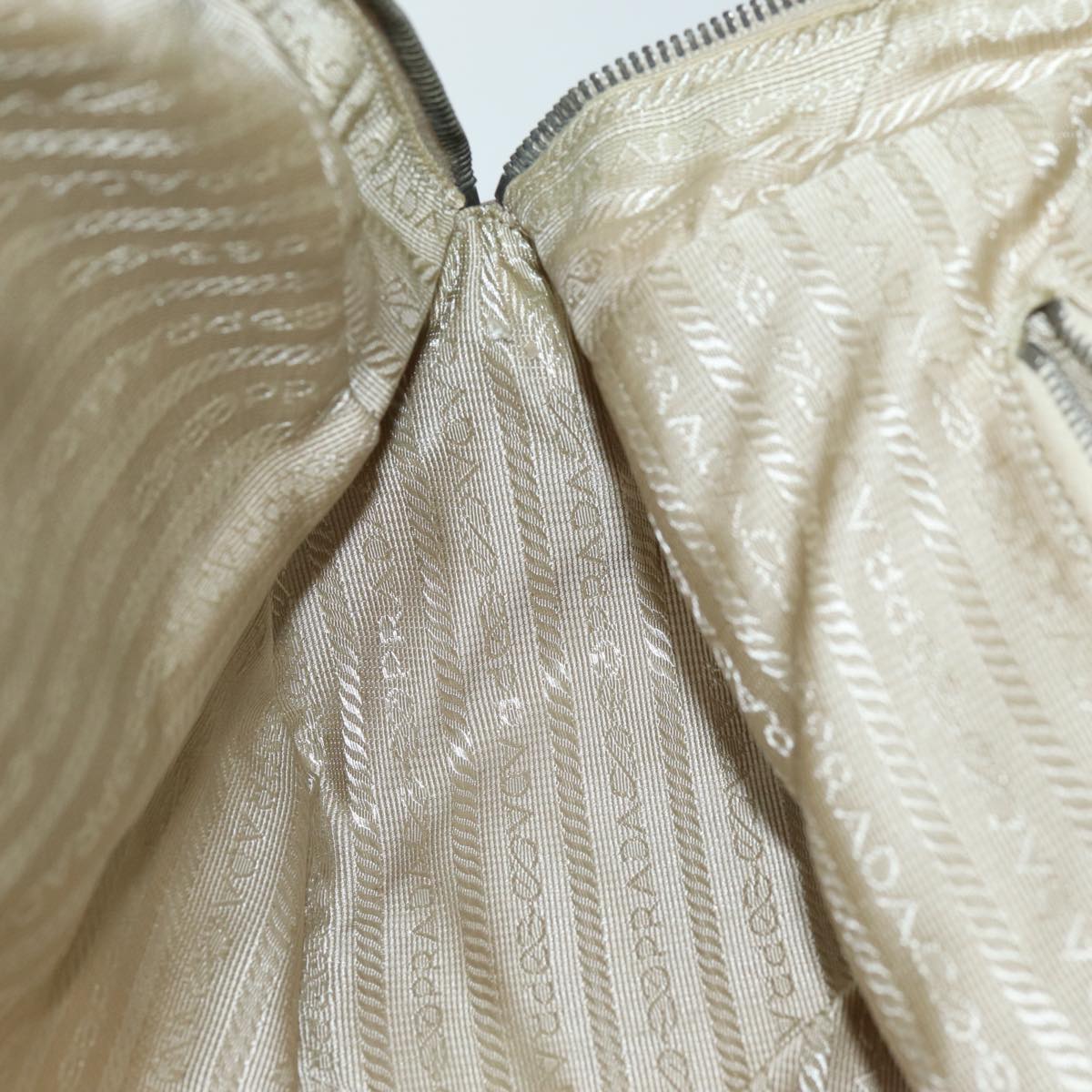 PRADA Shoulder Bag Nylon Beige Auth am6097