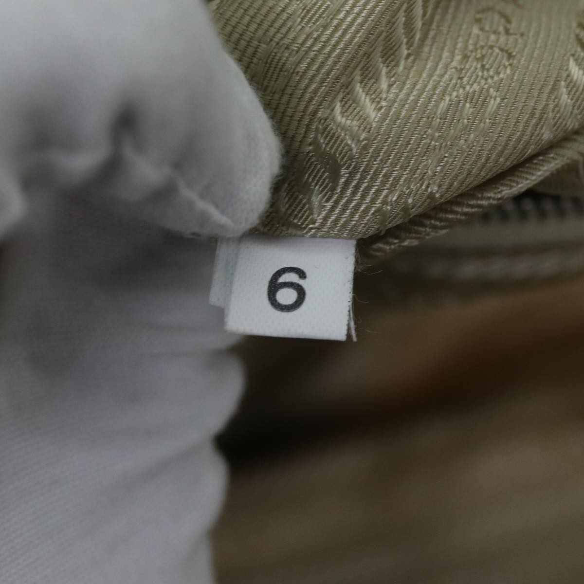 PRADA Shoulder Bag Nylon Beige Auth am6097