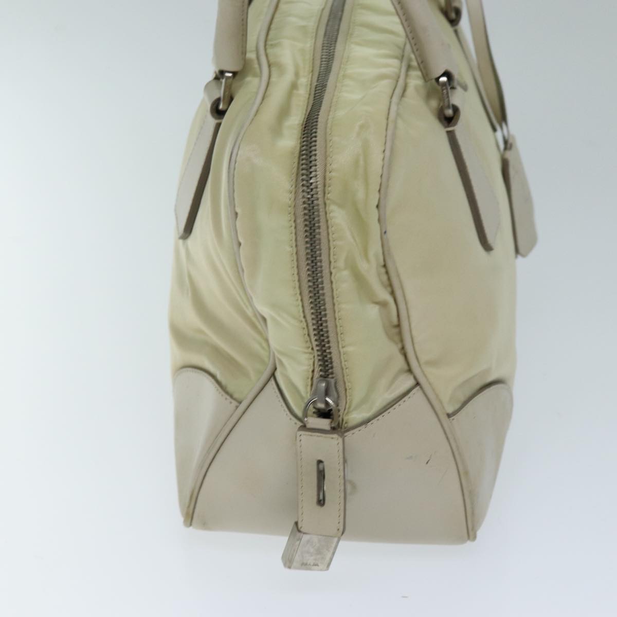 PRADA Shoulder Bag Nylon Beige Auth am6097