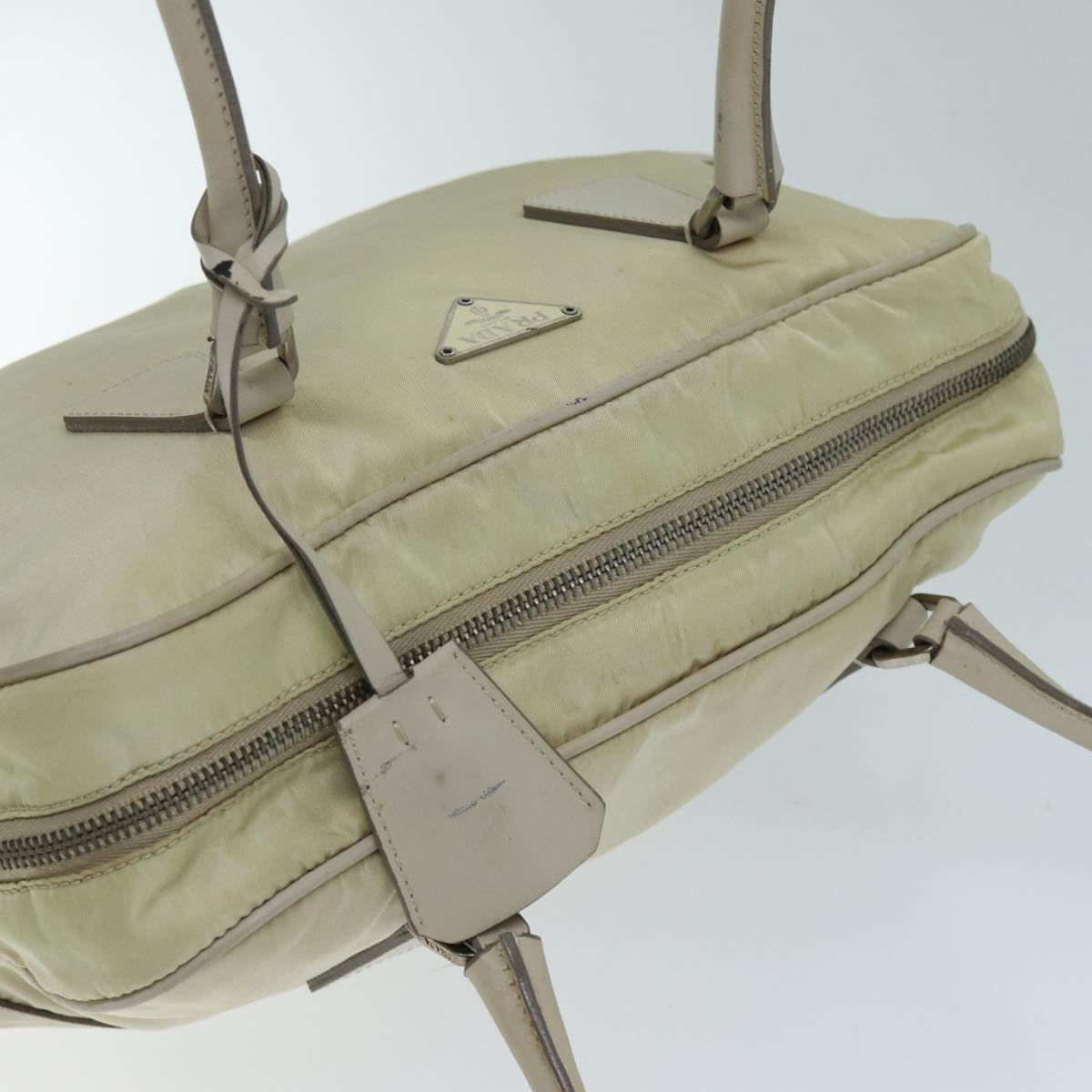 PRADA Shoulder Bag Nylon Beige Auth am6097