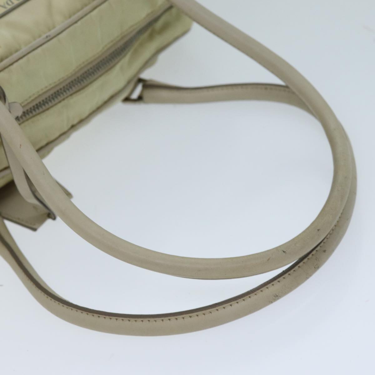 PRADA Shoulder Bag Nylon Beige Auth am6097